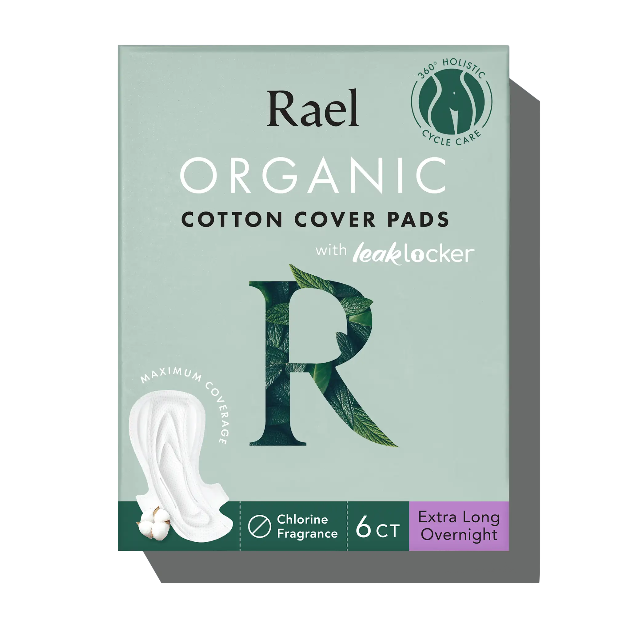 Extra Long Overnight Organic Cotton Cover Pads With Wings M2
