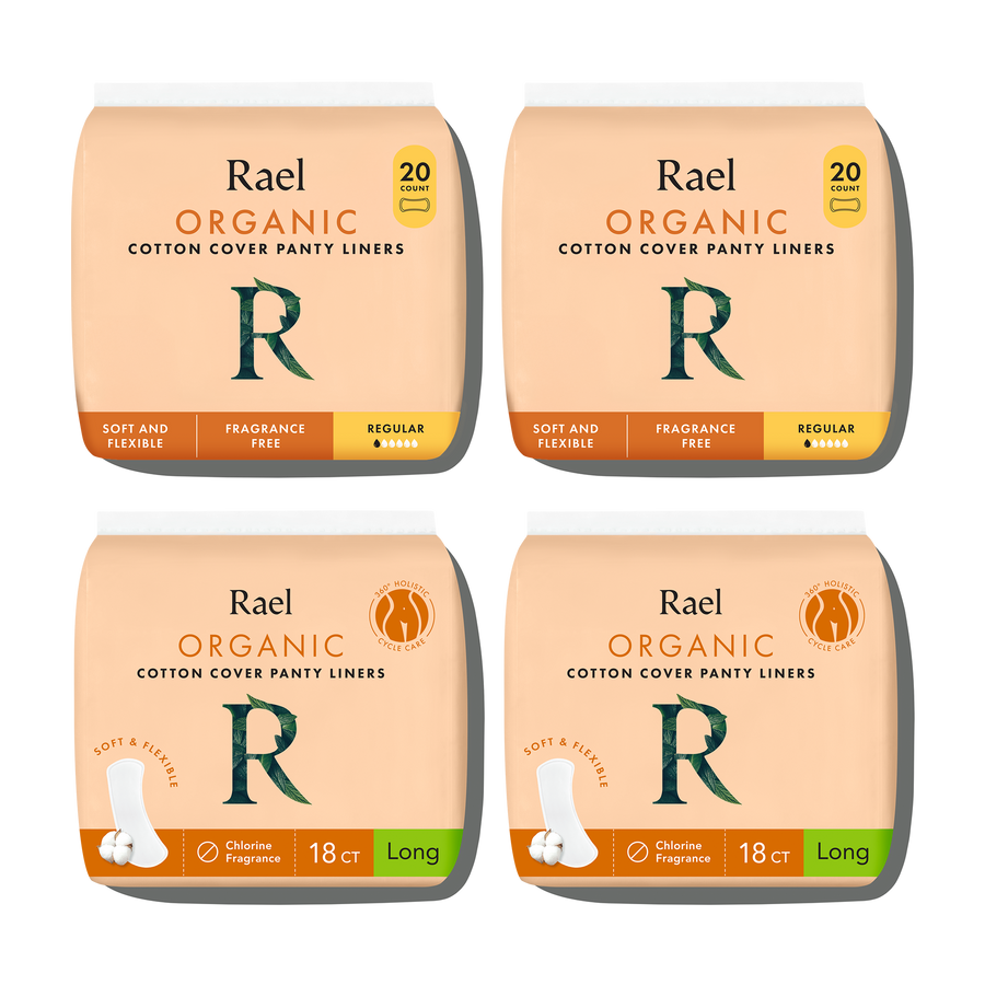 Regular and Long Bundle Unscented Panty Liners Made With Organic Cotton T2